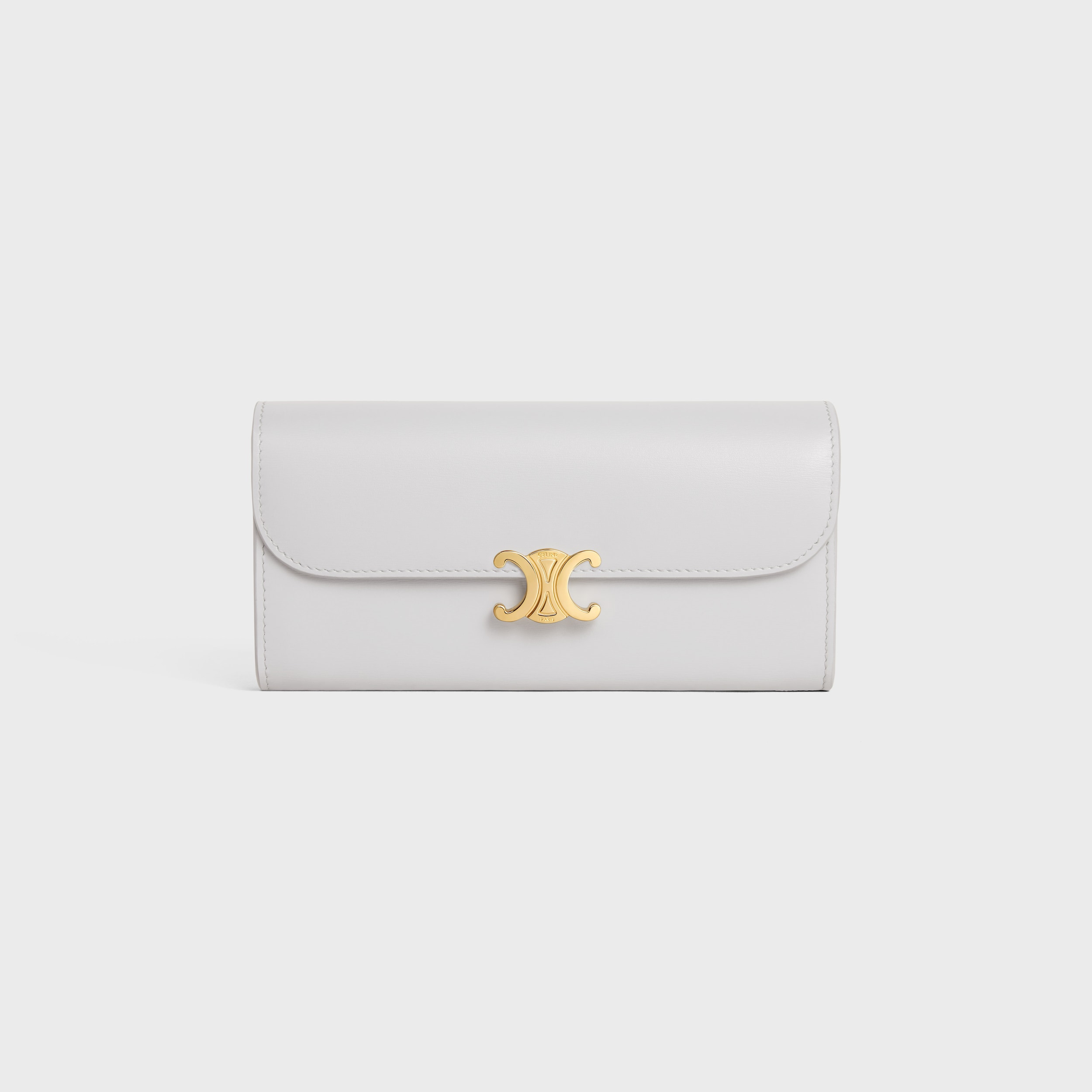 LARGE WALLET TRIOMPHE IN SHINY CALFSKIN CLOUDY GREY - Image 1